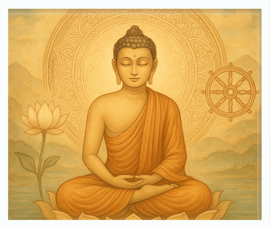 Okładka książki „The Tibetan Book of the Dead for Beginners” – przewodnik po buddyjskiej mądrości o życiu, śmierci i świadomym przechodzeniu przez przemijanie. Praktyczne nauki o karmie, bardo, współczuciu i przygotowaniu do spokojnej śmierci oraz pełnego życia.